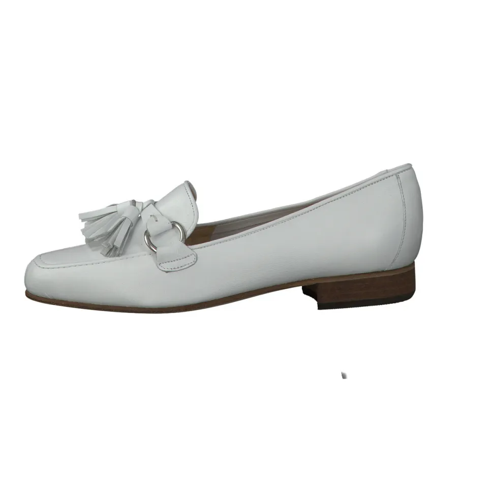 Mannori – Tassel Loafer aus Lammleder weiß
