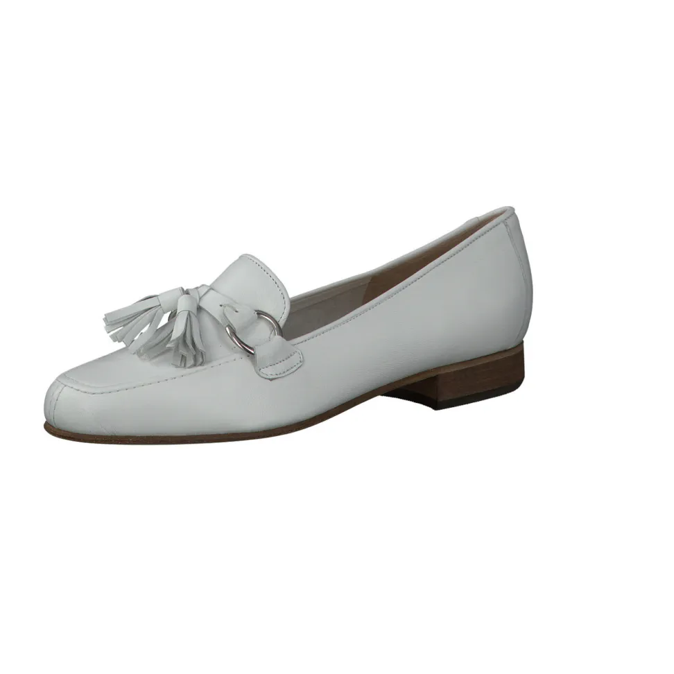 Mannori – Tassel Loafer aus Lammleder weiß