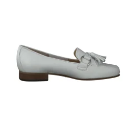 Mannori – Tassel Loafer aus Lammleder weiß