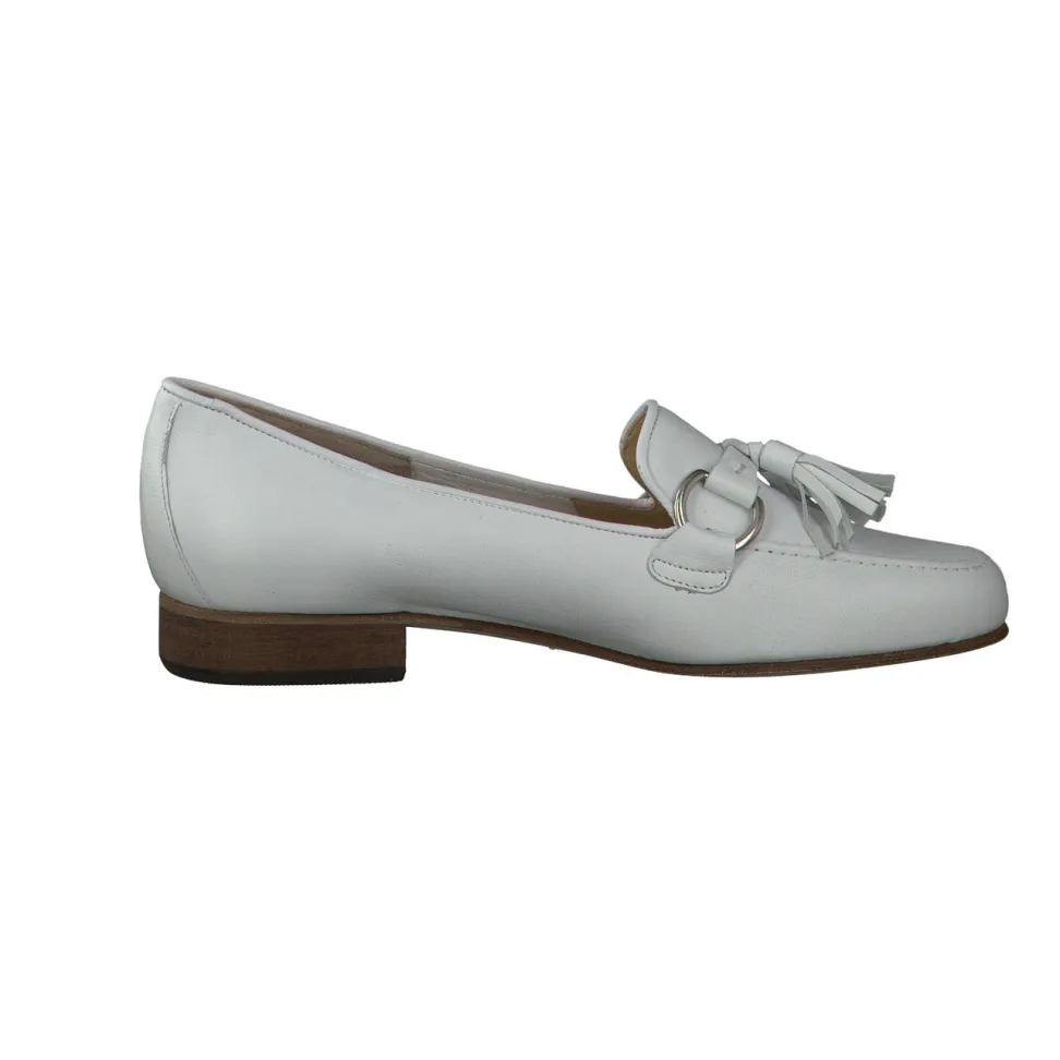 Mannori – Tassel Loafer aus Lammleder weiß