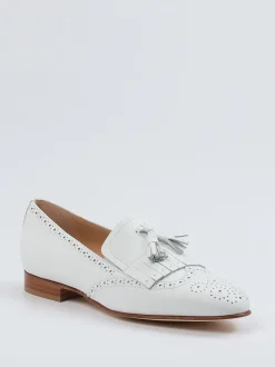 Mannori – Tassel Loafer aus Kalbleder in Offwhite
