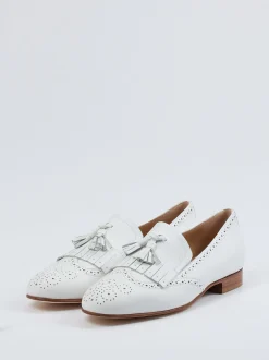 Mannori – Tassel Loafer aus Kalbleder in Offwhite
