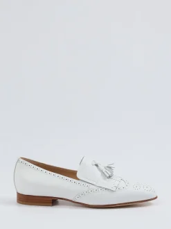 Mannori – Tassel Loafer aus Kalbleder in Offwhite