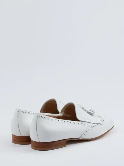 Mannori – Tassel Loafer aus Kalbleder in Offwhite