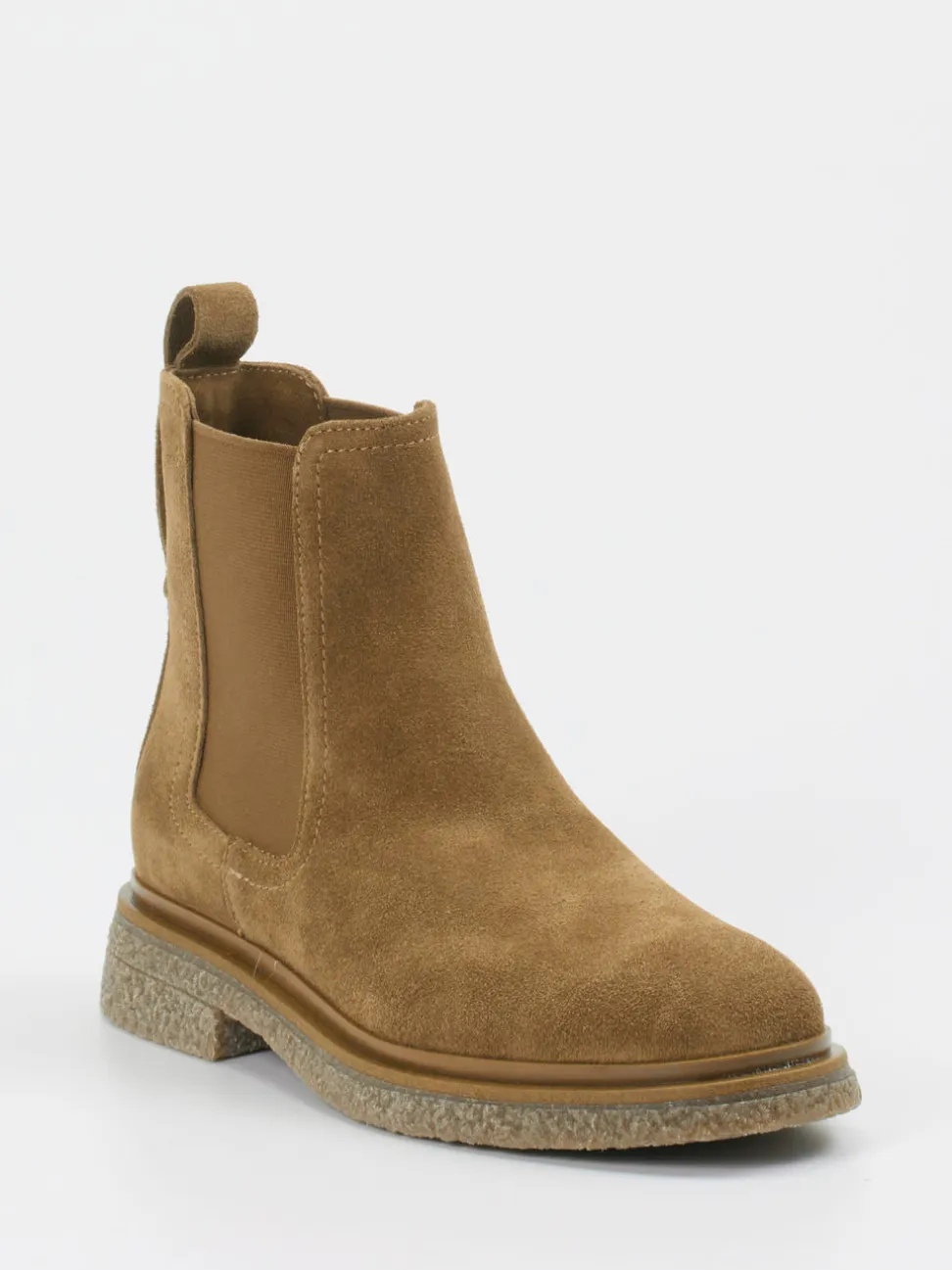 Marc O'Polo – Chelsea Boots aus Veloursleder Cognac