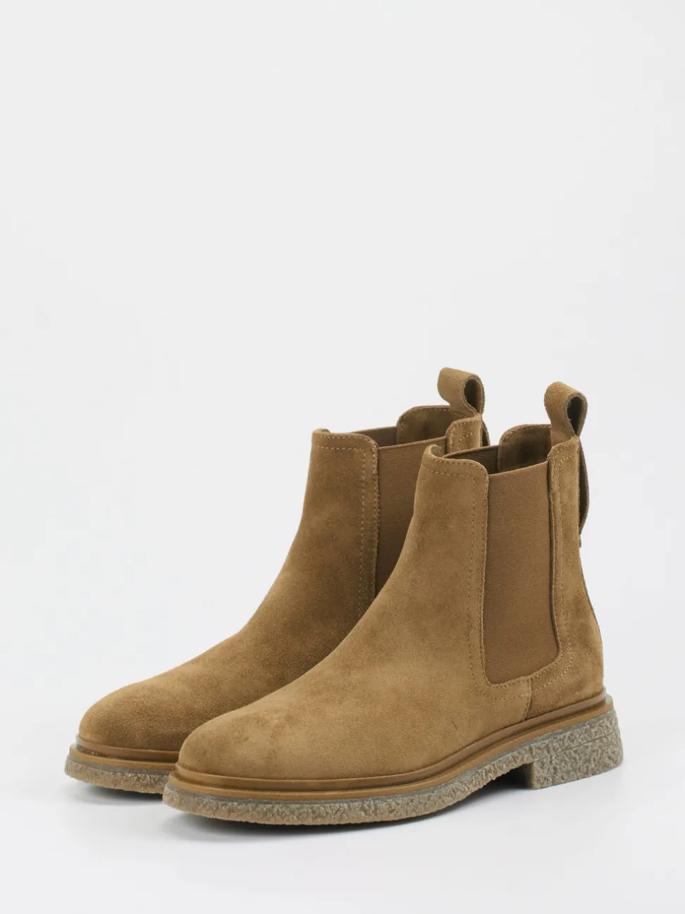 Marc O'Polo – Chelsea Boots aus Veloursleder Cognac