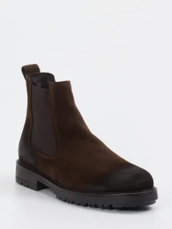 Marc O'Polo – Chelsea Boots aus Veloursleder braun