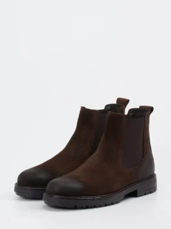 Marc O'Polo – Chelsea Boots aus Veloursleder braun