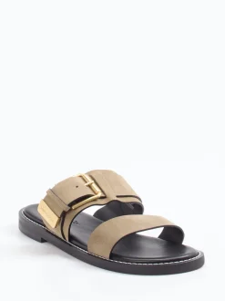 Marc O'Polo – Damen-Pantolette aus Kalbleder sandbeige