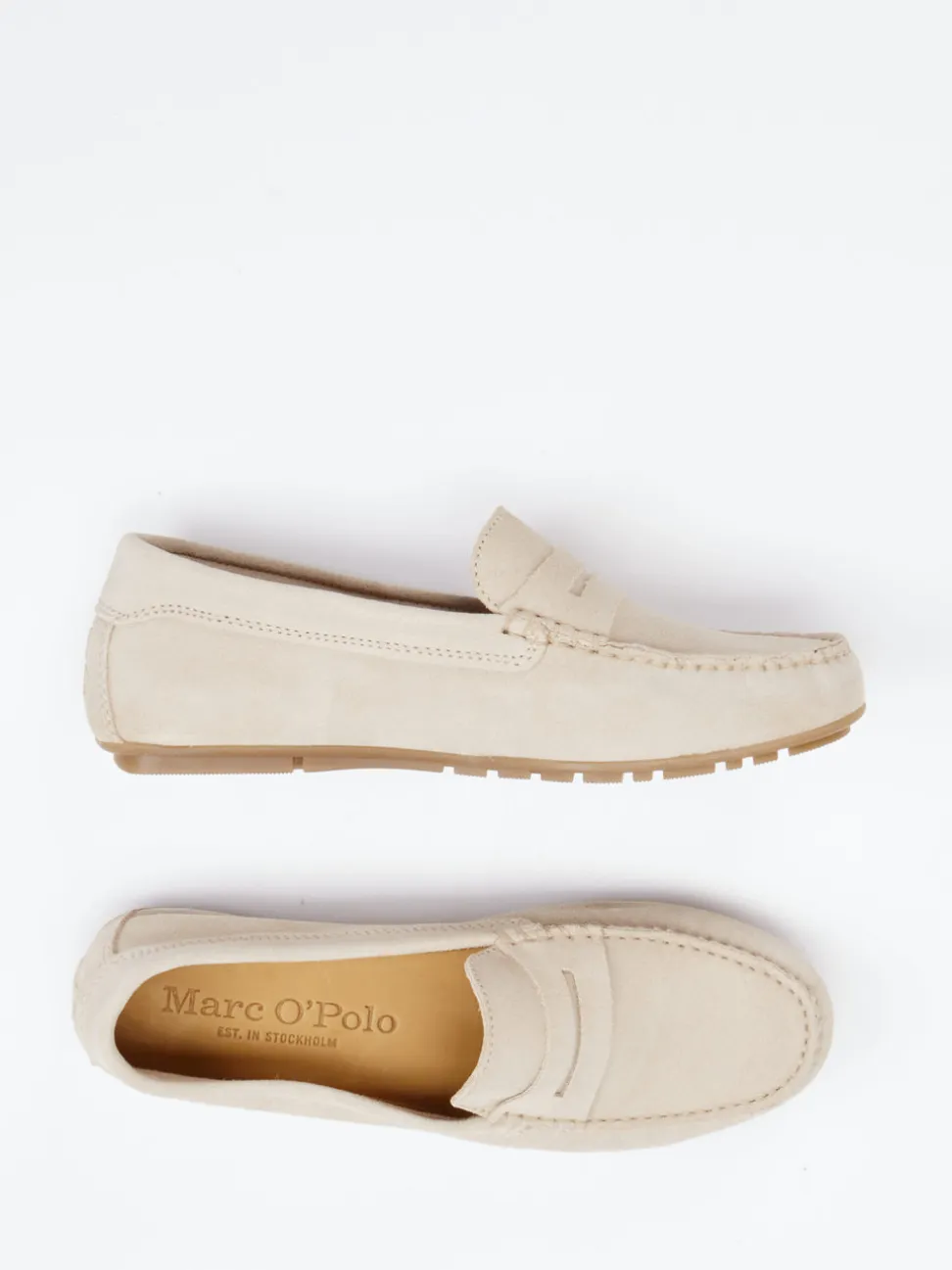 Marc O'Polo – Loafer aus Veloursleder beige
