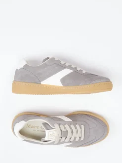 Marc O'Polo – Retro-Sneaker aus Veloursleder grau