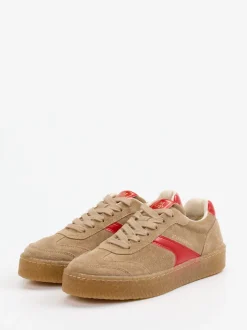 Marc O'Polo – Retro-Sneaker aus Veloursleder Beigebraun