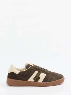 Marc O'Polo – Retro-Sneaker aus Veloursleder Olivgrün