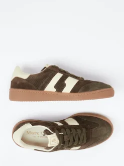 Marc O'Polo – Retro-Sneaker aus Veloursleder Olivgrün
