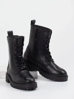 Marc O'Polo – Schnürboots aus Lammleder Schwarz