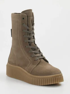 Marc O'Polo – Schnürboots aus Veloursleder Taupe