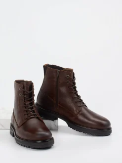 Marc O'Polo – Schnürboots aus Kalbleder Dunkelbraun