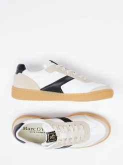 Marc O'Polo – Sneaker aus Kalbleder und Veloursleder Weiß