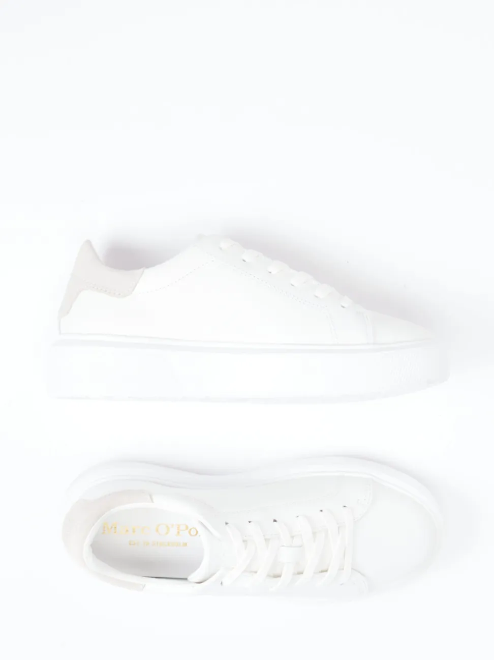 Marc O'Polo – Sneaker aus Leder in Offwhite