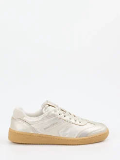 Marc O'Polo – Sneaker aus Metallicleder silberfarben