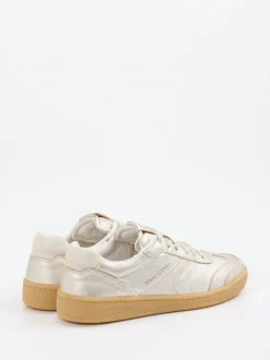 Marc O'Polo – Sneaker aus Metallicleder silberfarben