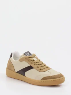 Marc O'Polo – Sneaker aus Velour/Leder in Beige
