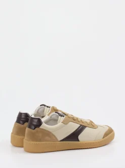 Marc O'Polo – Sneaker aus Velour/Leder in Beige