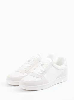 Marc O'Polo – Sneaker aus Velourleder und Glattleder Weiß