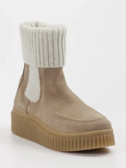 Marc O'Polo – Stiefelette aus Veloursleder beige