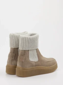 Marc O'Polo – Stiefelette aus Veloursleder beige