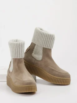 Marc O'Polo – Stiefelette aus Veloursleder beige