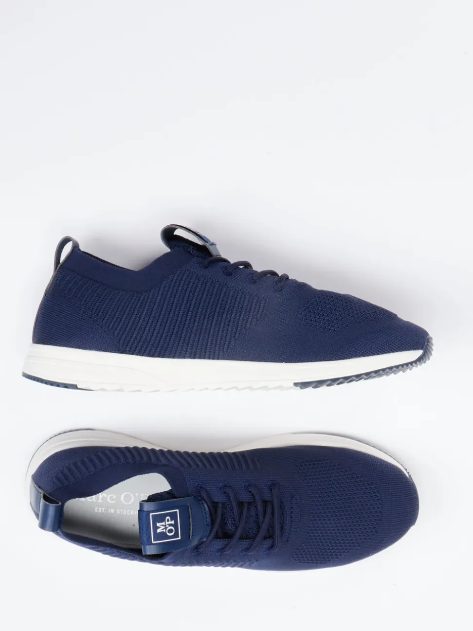 Marc O'Polo – Strick-Sneaker aus Textil in Marineblau