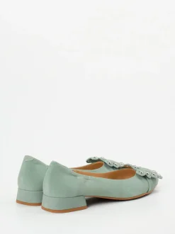 Maripé – Ballerinas aus Veloursleder Salbeigrün