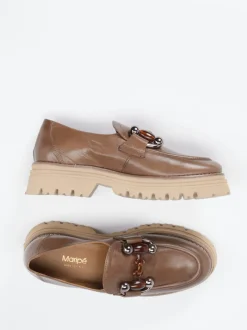Maripé – Chunky Loafer aus Hochglanzleder Braun