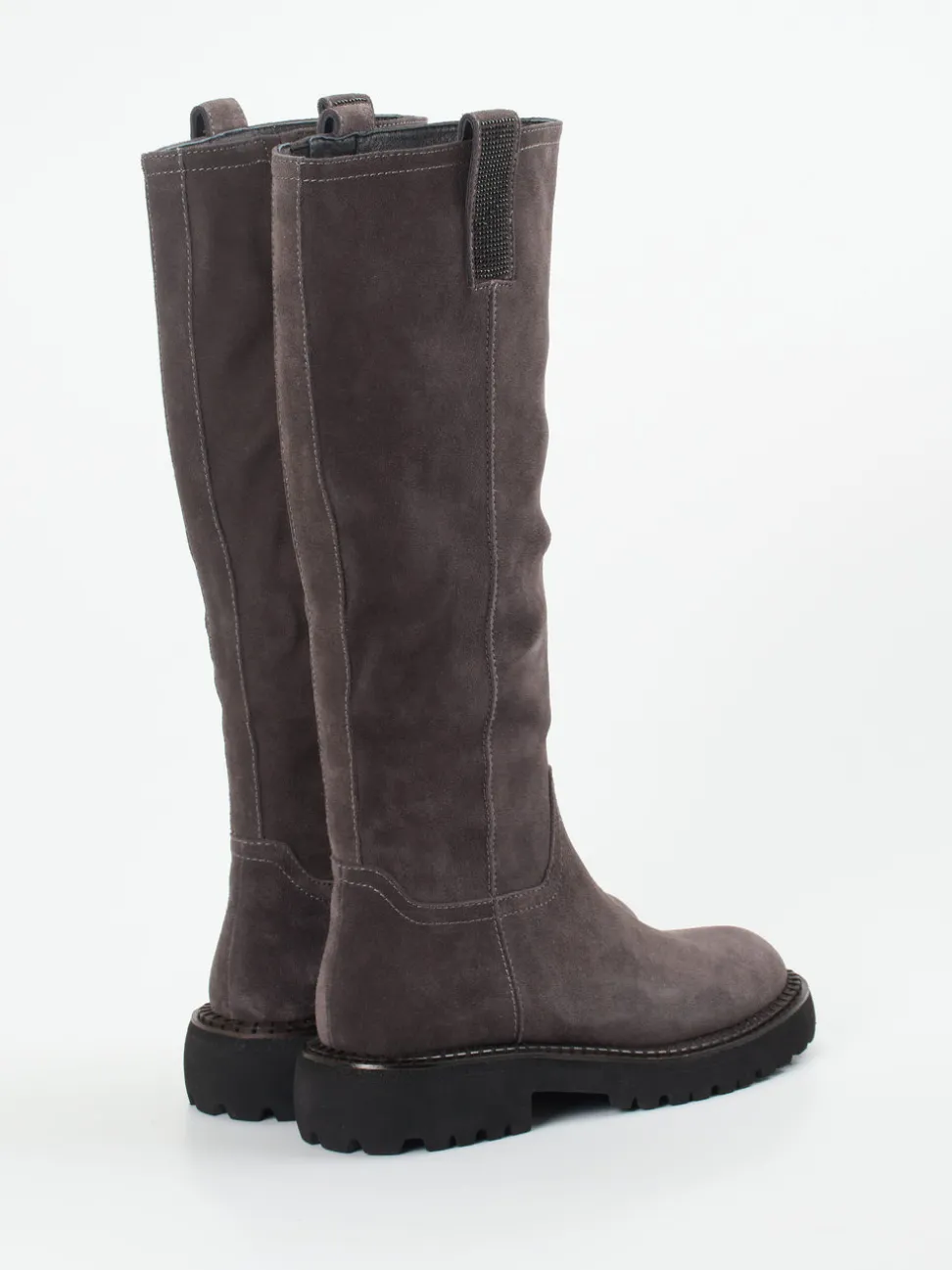 Maripé – Langschaftstiefel aus Veloursleder grau