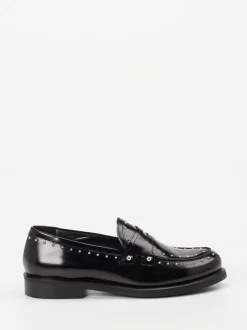 Maripé – Loafer aus Hochglanzleder schwarz mit Nieten
