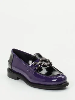 Maripé – Loafer aus Lackleder in Violett-Schwarz