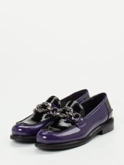 Maripé – Loafer aus Lackleder in Violett-Schwarz