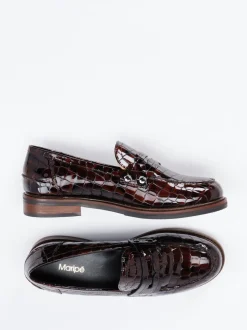 Maripé – Loafer aus Lackleder mit Krokoprägung