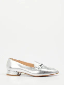 Maripé – Loafer aus Metallicleder silberfarben