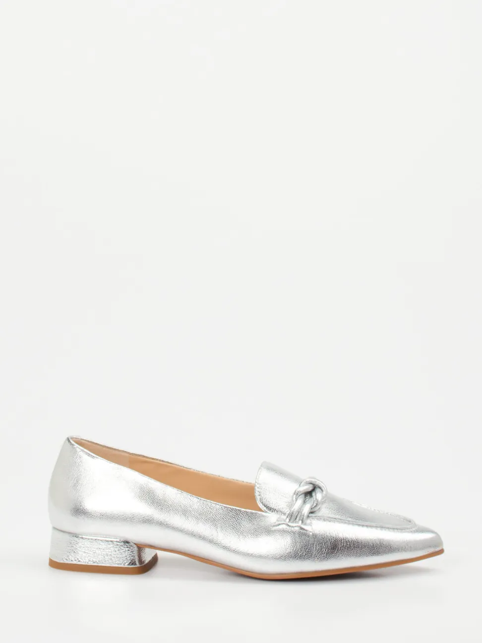Maripé – Loafer aus Metallicleder silberfarben