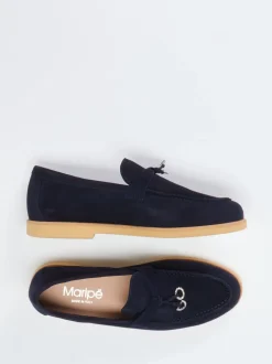 Maripé – Loafer aus Veloursleder Dunkelblau