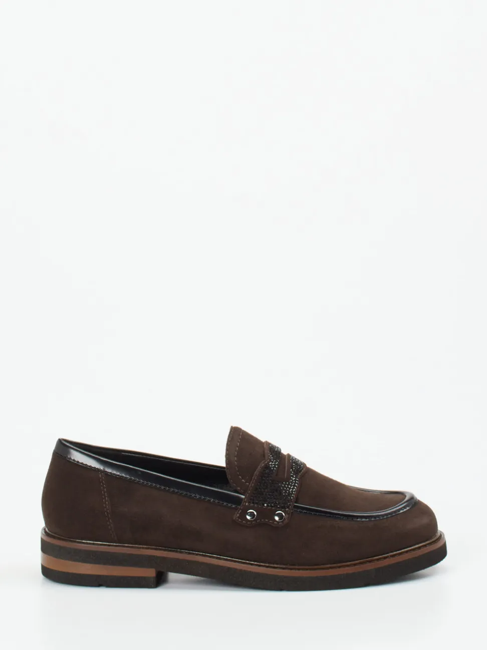 Maripé – Loafer aus Veloursleder mit Strassbesatz