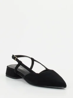 Maripé – Slingback-Ballerinas aus Veloursleder schwarz