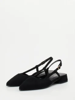 Maripé – Slingback-Ballerinas aus Veloursleder schwarz