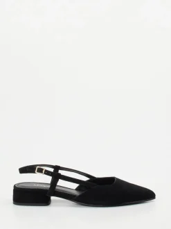 Maripé – Slingback-Ballerinas aus Veloursleder schwarz