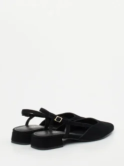 Maripé – Slingback-Ballerinas aus Veloursleder schwarz