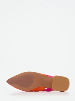Maripé – Slingback-Ballerinas aus Veloursleder pink-orange