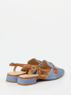 Maripé – Slingback-Loafer aus Veloursleder jeansblau