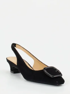 Maripé – Slingback-Pumps aus Veloursleder schwarz